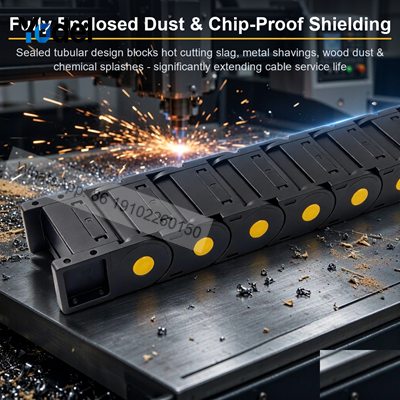 Chip-Proof Enclosed PA66 Nylon Cable Drag Chain 55mm Series for Dynamic Wire Protection
